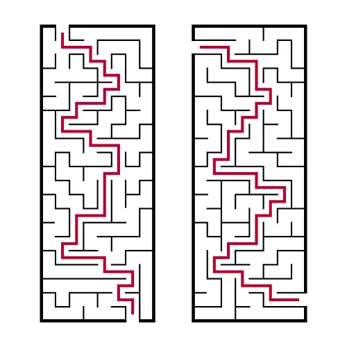 Black rectangular labyrinth with an input vector image