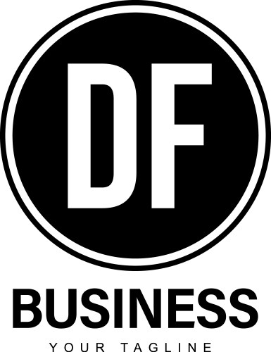 Df initial a logo design with abstract style vector image