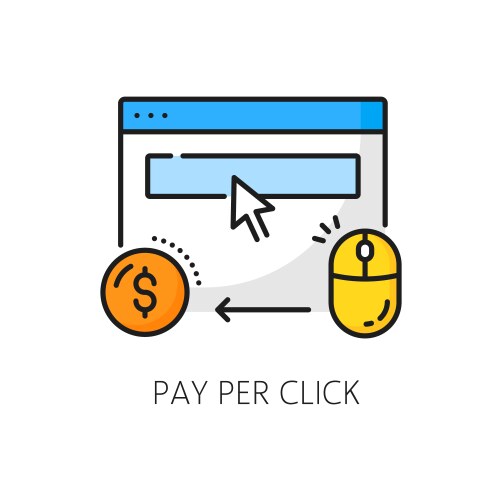 per click serp icon with search engine result page vector