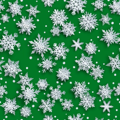 christmas seamless pattern paper snowflakes vector image