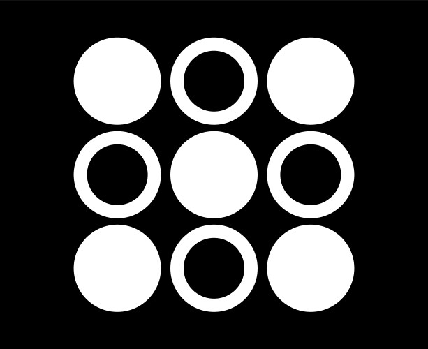 Circle shape symbol black and white graphic design