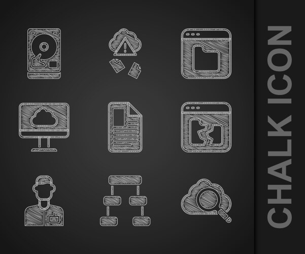 Set file document hierarchy organogram chart vector image