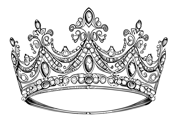 Tiara hand drawn sketch in doodle style Vector Image