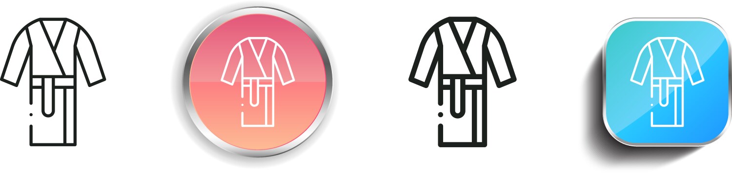 Bathrobe icon thin linear regular and button vector image