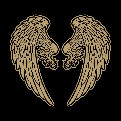 Elegant Winged Angel Feather Art Vector Image