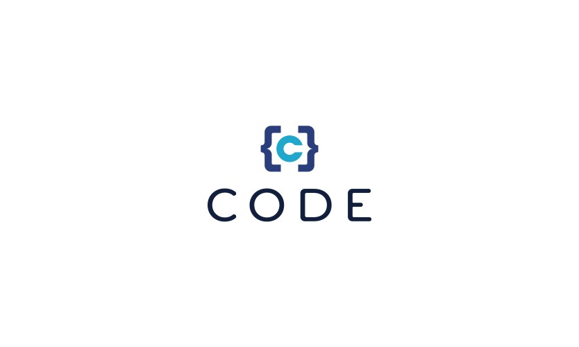 Letter c programming code technological logo vector image