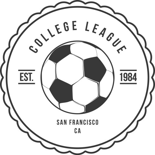 Soccer football typography badge design element Vector Image