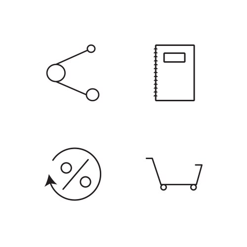 Business Outline Icons Set Vector Image