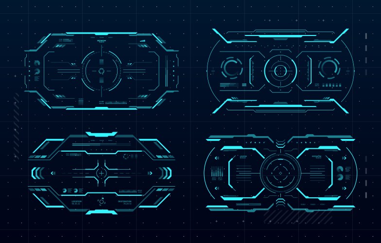 Hud loading progress bars sci fi interface Vector Image
