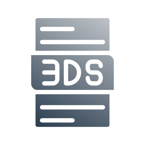 3ds document format file type gradient icon vector image