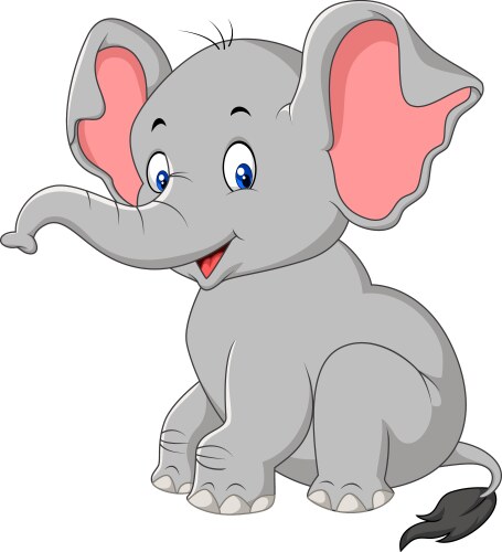 Cute Baby Elephant Cartoon Vector Image