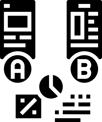 Ab testing ux ui design glyph icon vector image