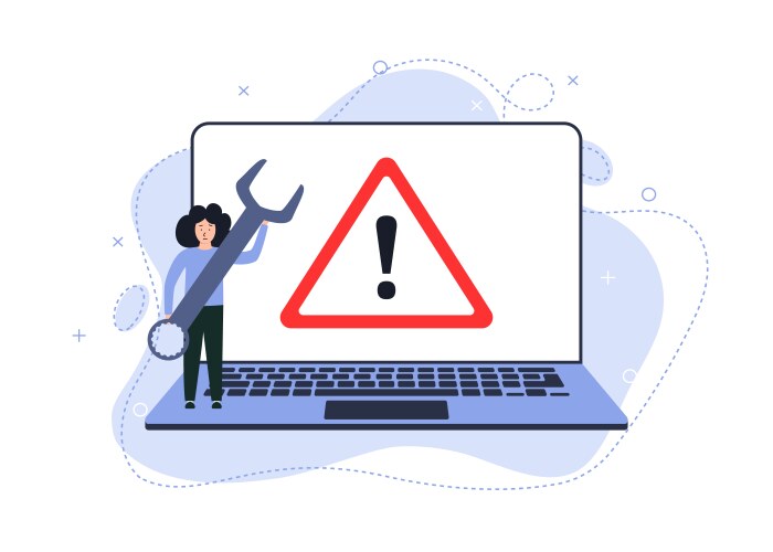 Expert diagnose computer operating system problem vector image