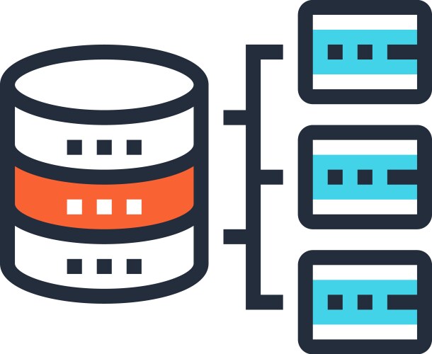 Database architecture vector image