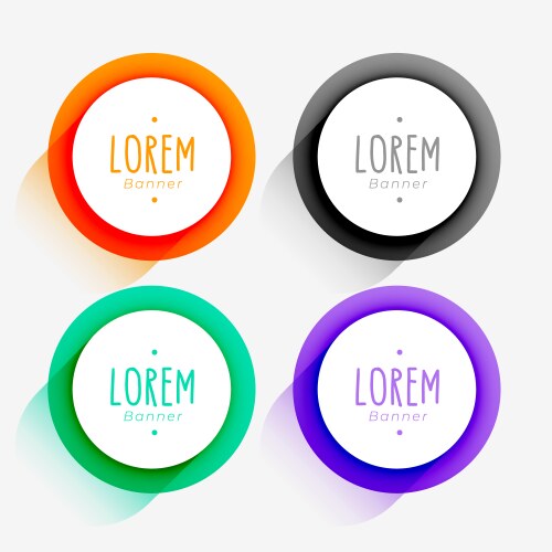 Set of 3d circular shape frame with shadow effect vektorbild