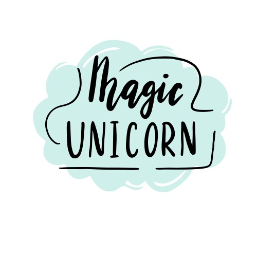 Unicorn lettering text vector image