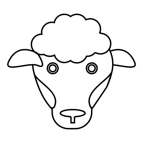 Sheep icon outline style vector image