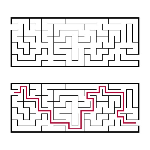 Black rectangular labyrinth with an input vector image