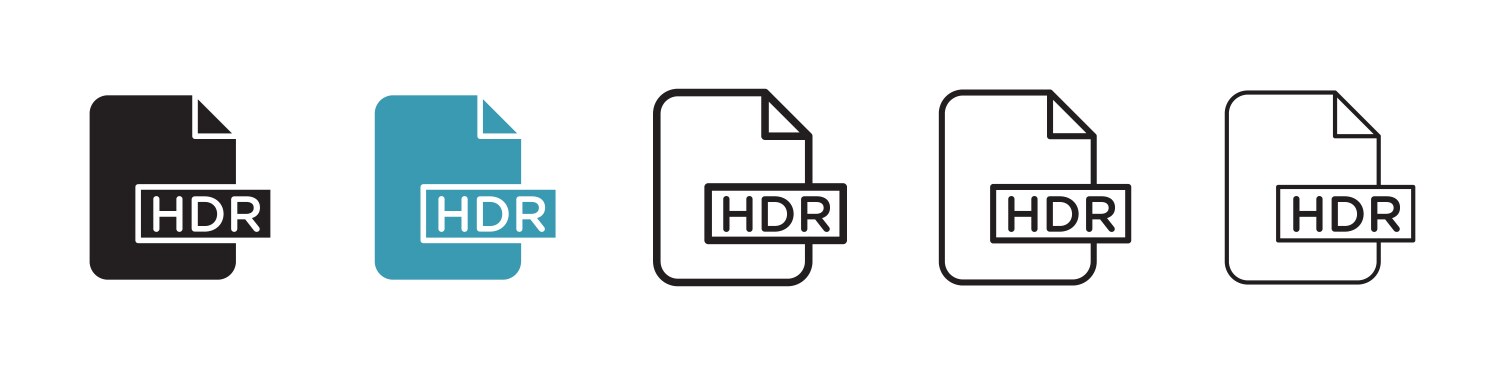 Hdr image file extension icon set document design vector image