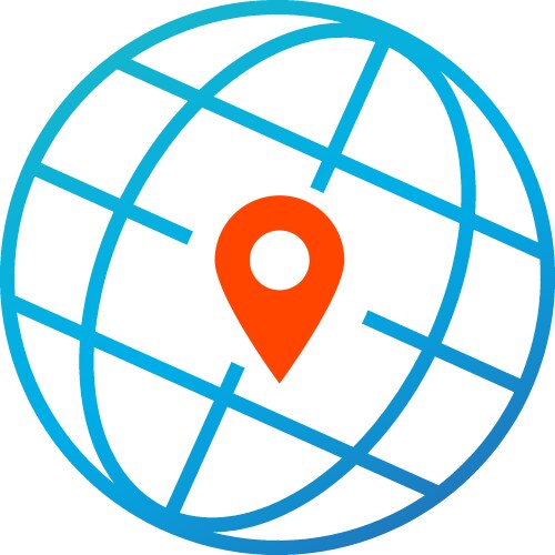 World global pointer map direction isolated vector image