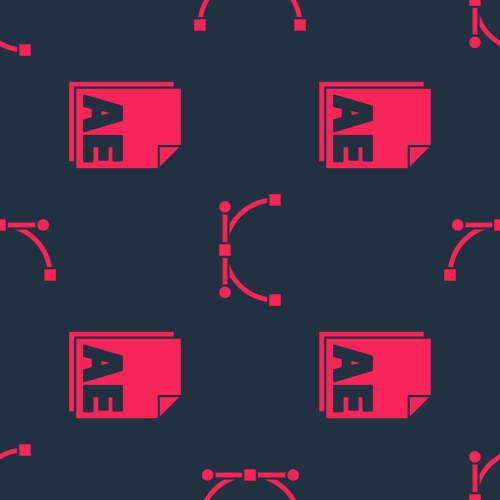 Set ae file document and bezier curve on seamless vector image