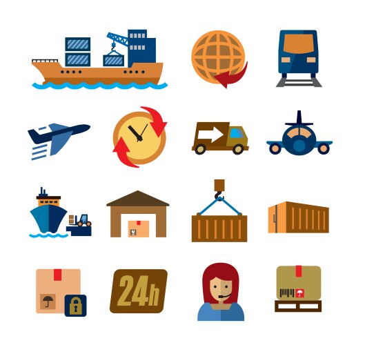 Front view of a cargo ship Royalty Free Vector Image