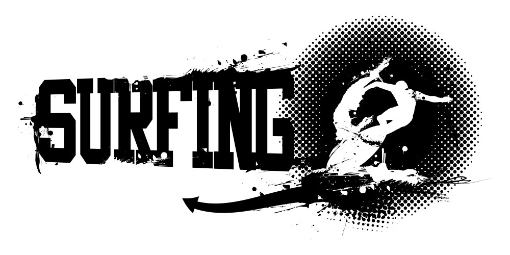 Surfing horizontal banner Royalty Free Vector Image