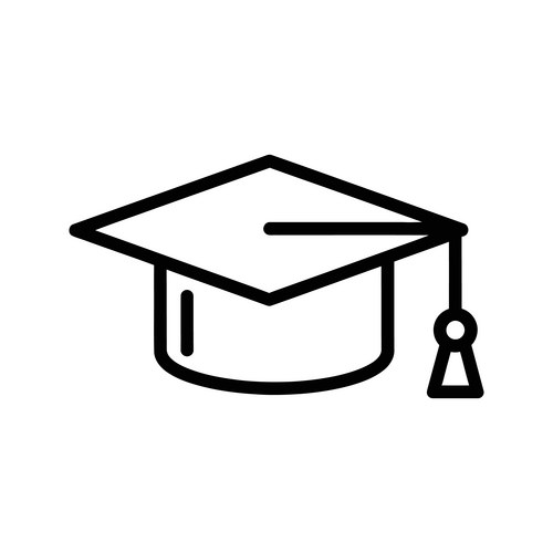 A simple line drawing of graduation cap Vector Image