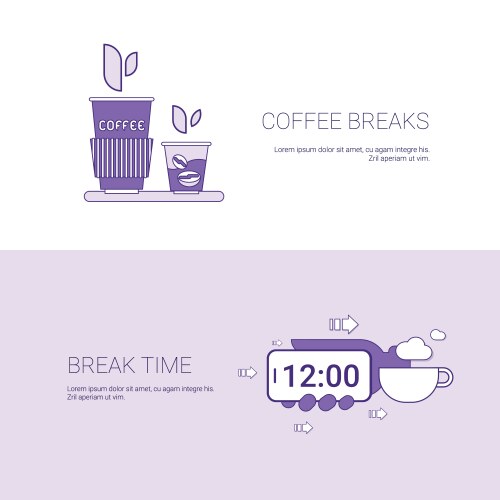Coffee breaks and time for rest template web vector image