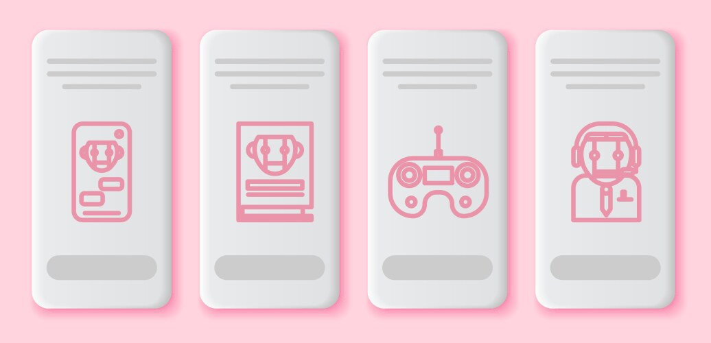 Set line bot user manual remote control vector image