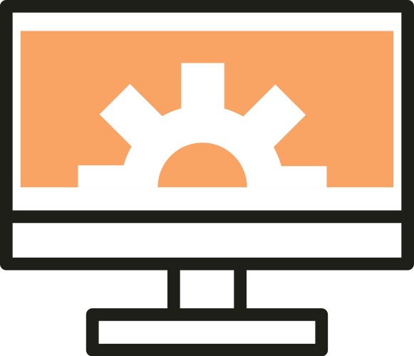 Computer monitor setting web development icon line vector image