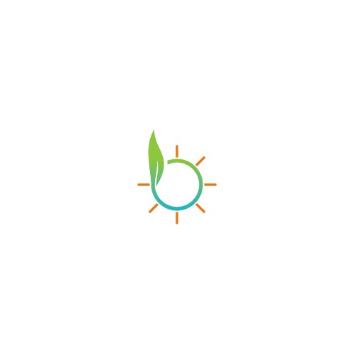 Round green leaf icon logo Royalty Free Vector Image
