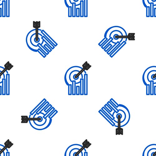 Line target with graph chart icon isolated vector image