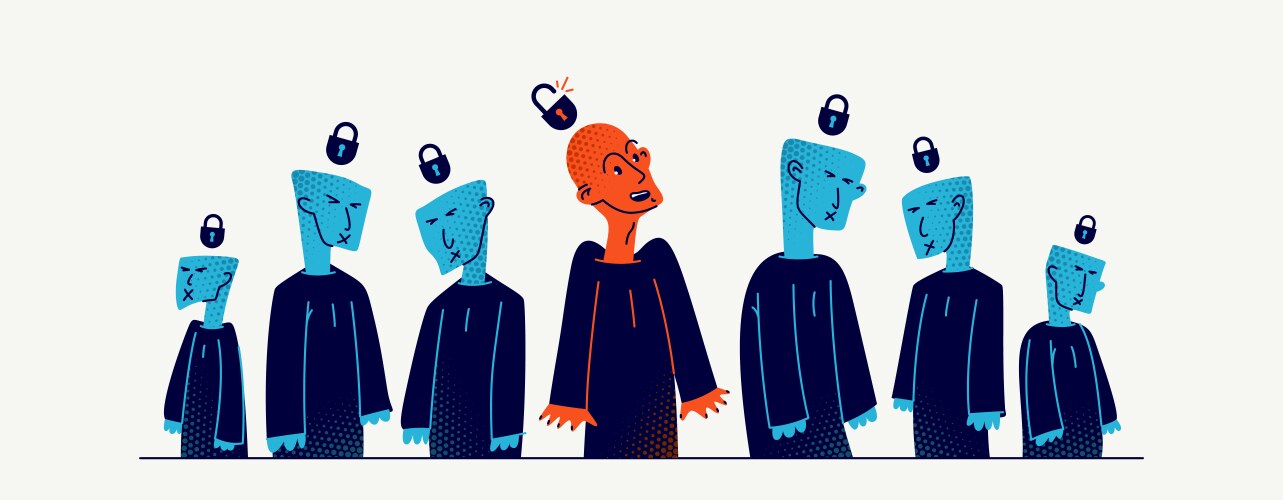 Totalitarian society and slaves of people Vector Image