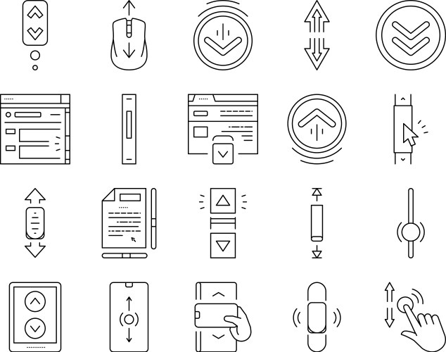 Scroll computer mouse cursor icons set vektorbild