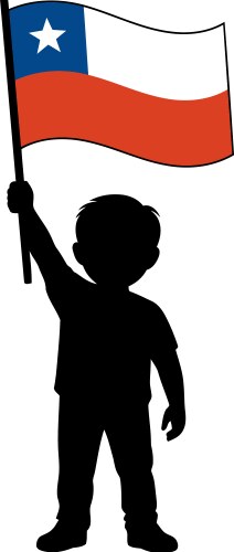 Boy Holding Chile Flag Vector Image