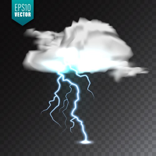 Realistic lightning Royalty Free Vector Image - VectorStock