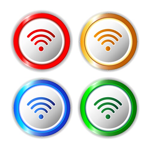 Set of different wifi icons buttons for design vector image