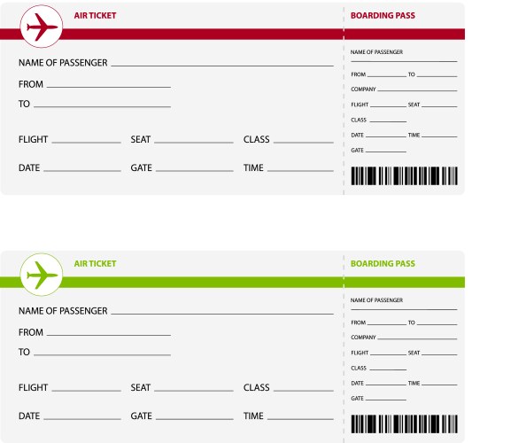 Orange boarding pass – Royalty-Free Vector | VectorStock