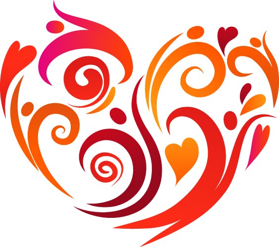 Red floral heart Royalty Free Vector Image - VectorStock