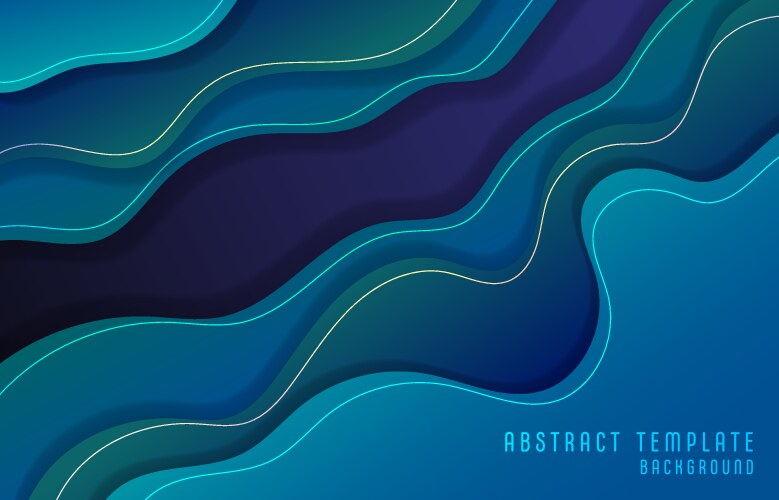 Abstract wavy pattern of gradient blue and green vector image