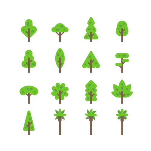 Flat design autumn leaf shapes set Royalty Free Vector Image