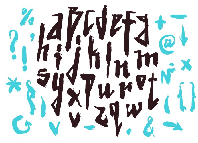 Hand Drawn Alphabet Letters Vector Image