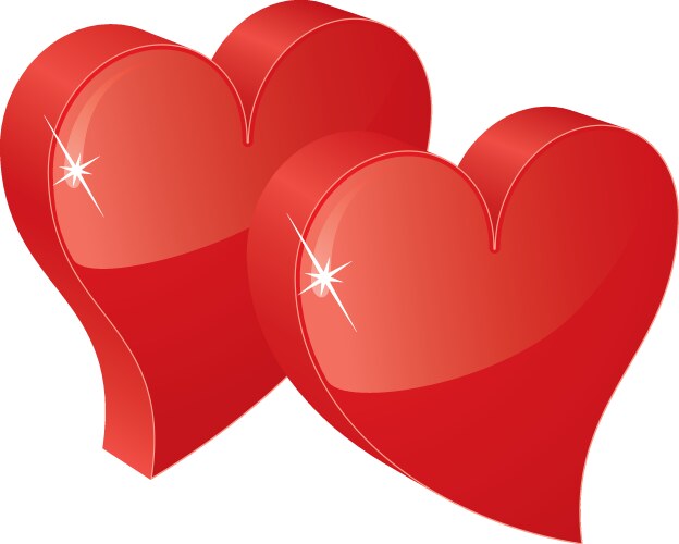 Two red heart symbol Royalty Free Vector Image
