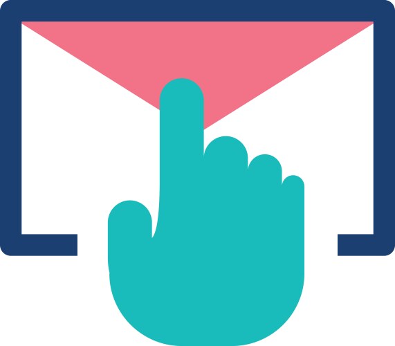 Isolated envelope message and cursor design vector image
