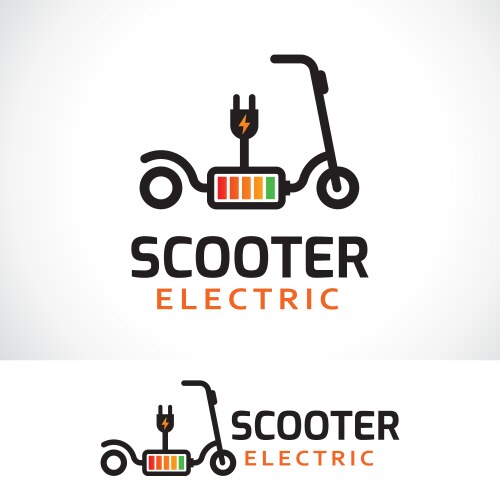 Scooter electric logo design template vector image