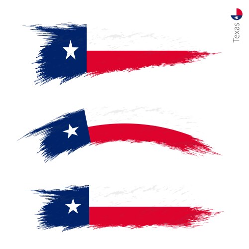 Set 3 grunge textured flag us state texas vector image