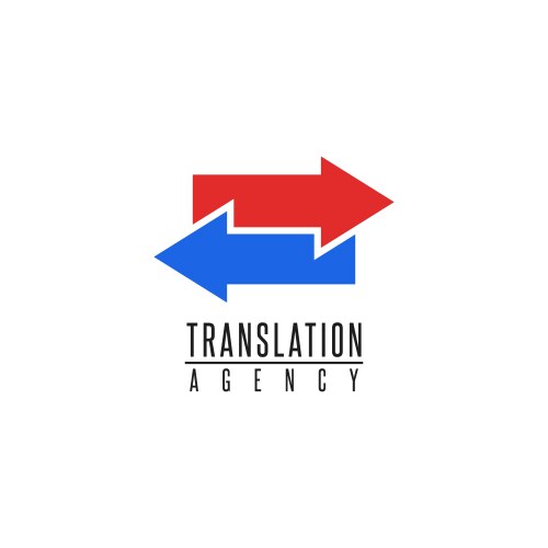 Arrows logo translation agency mockup design vector image