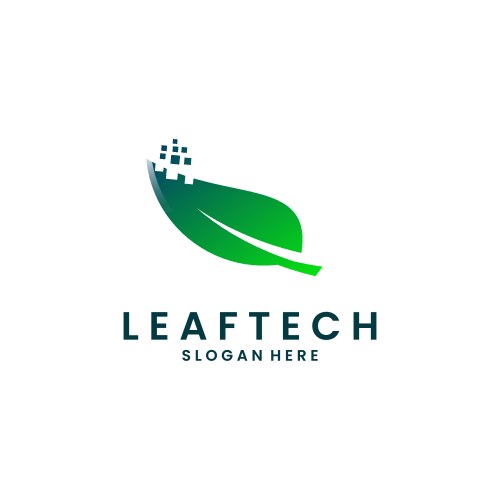 Leaf with pixel logo design modern concept vector image