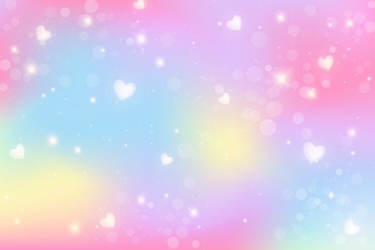 Rainbow unicorn background holographic vector image